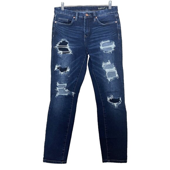 Blank NYC Skinny Crop Distressed Cult Classic Jeans Size 30 Stretch Denim - Picture 2 of 11